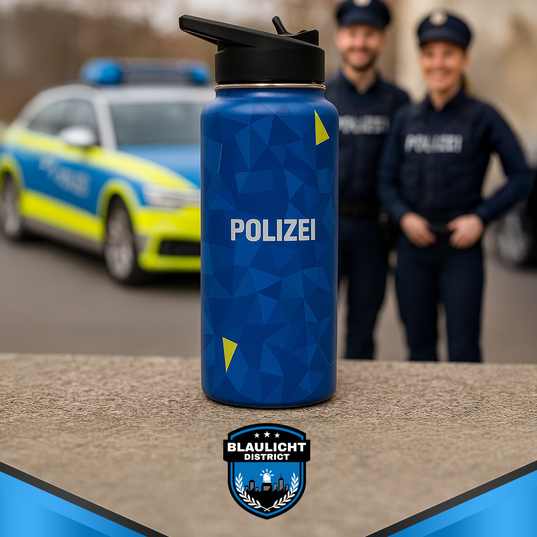 Trinkflasche 1 Liter - Polizeidesign
